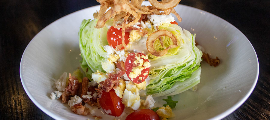 Wedge salad at Nate's Chop House Restaurant in Canonsburg, Pennsylvania—fresh and flavorful.